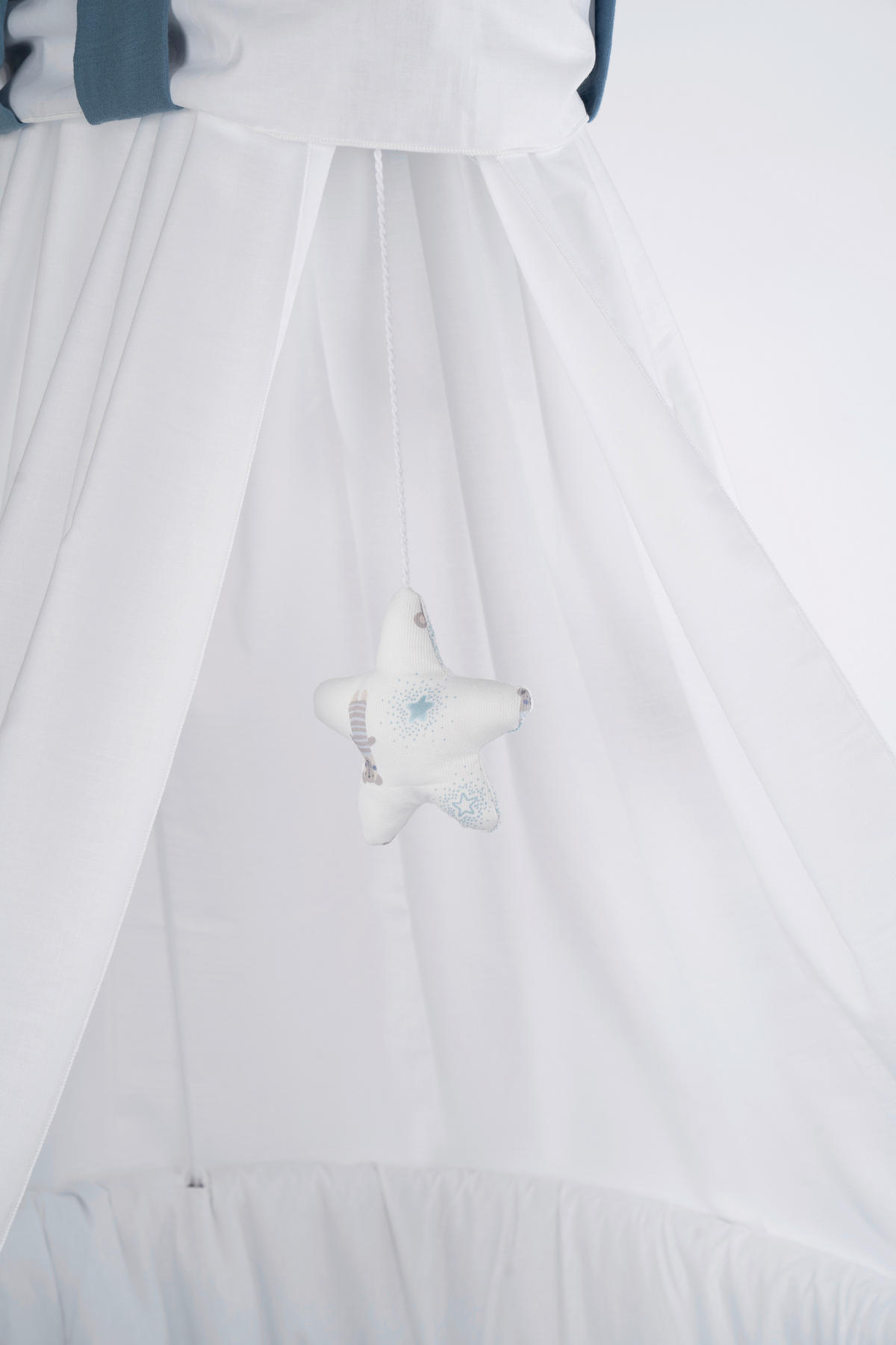 STUBENWAGEN-KOMPLETTSET Babybett Lounge Natur Pyjamabär   - Pastellblau/Buchefarben, Basics, Holz/Textil (60/167/100cm) - Mionido