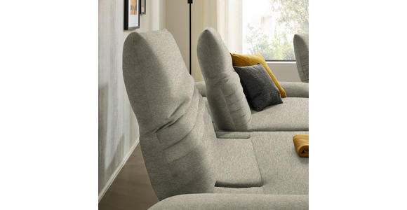 ECKSOFA  in Teddystoff Graubraun  170-195/280 cm  - Graubraun/Schwarz, Design, Textil/Metall (170-195/280cm) - Dieter Knoll