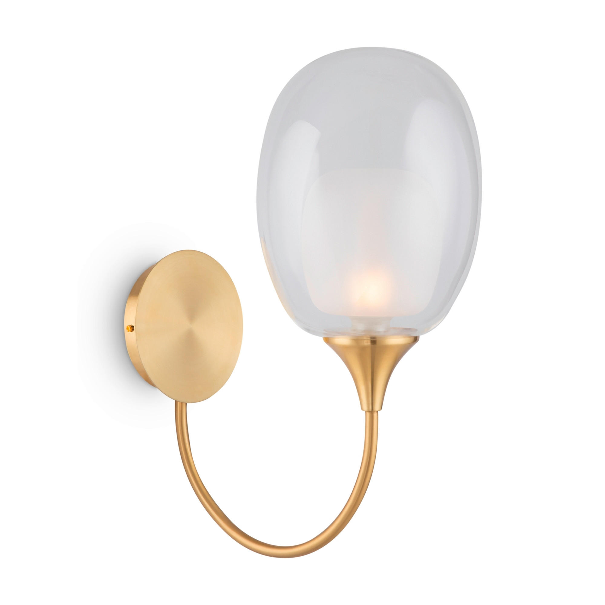 WANDLEUCHTE Modern 19/43,1/33,7 cm   - Transparent/Messingfarben, Trend, Glas/Metall (19/43,1/33,7cm) - MAYTONI