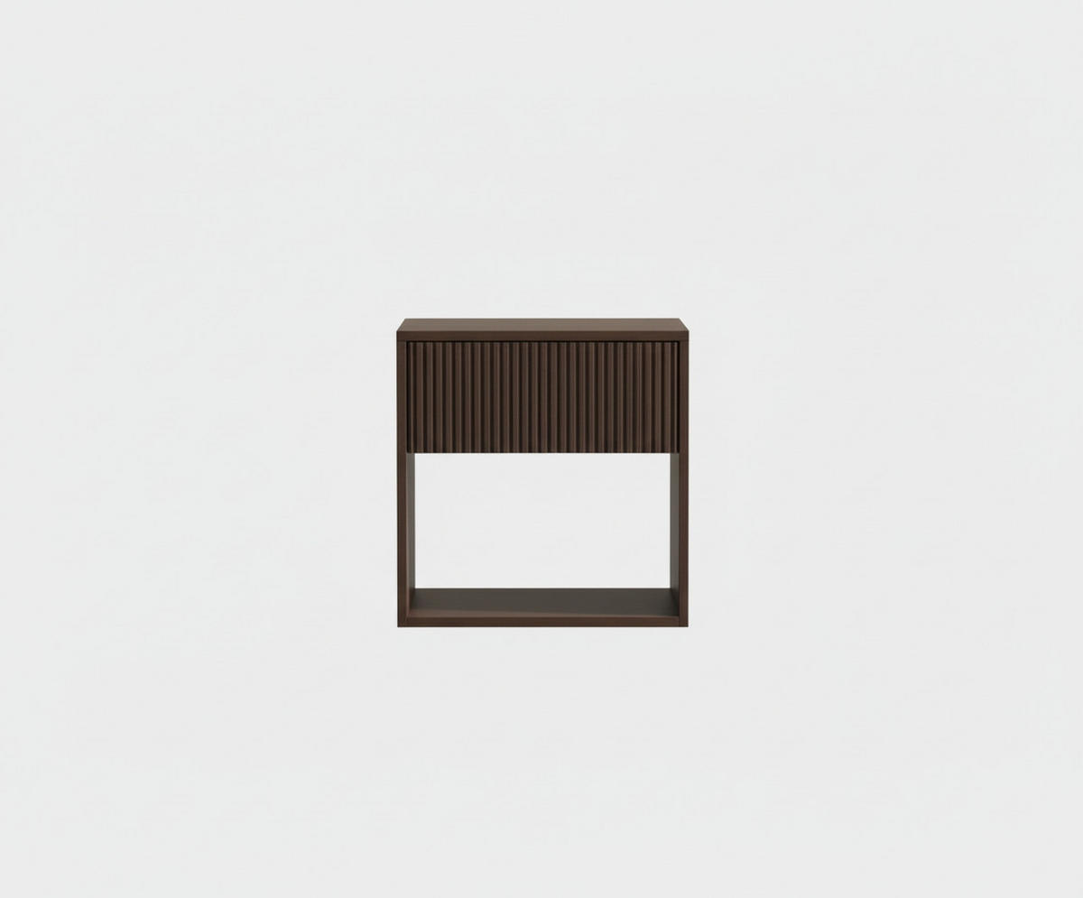 NACHTKÄSTCHEN 40/34/30 cm  in Hartholz Mangoholz Walnussfarben  - Walnussfarben, MODERN, Holz (40/34/30cm) - MID.YOU