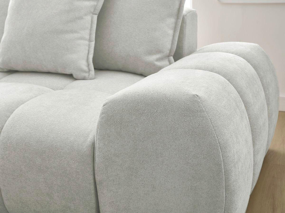 ECKSCHLAFSOFA EVEREST  mit Rücken echt, Armteil links, Armteil rechts Struktur Hellgrau  - Hellgrau/Schwarz, MODERN, Kunststoff/Textil (180/318cm) - Livetastic