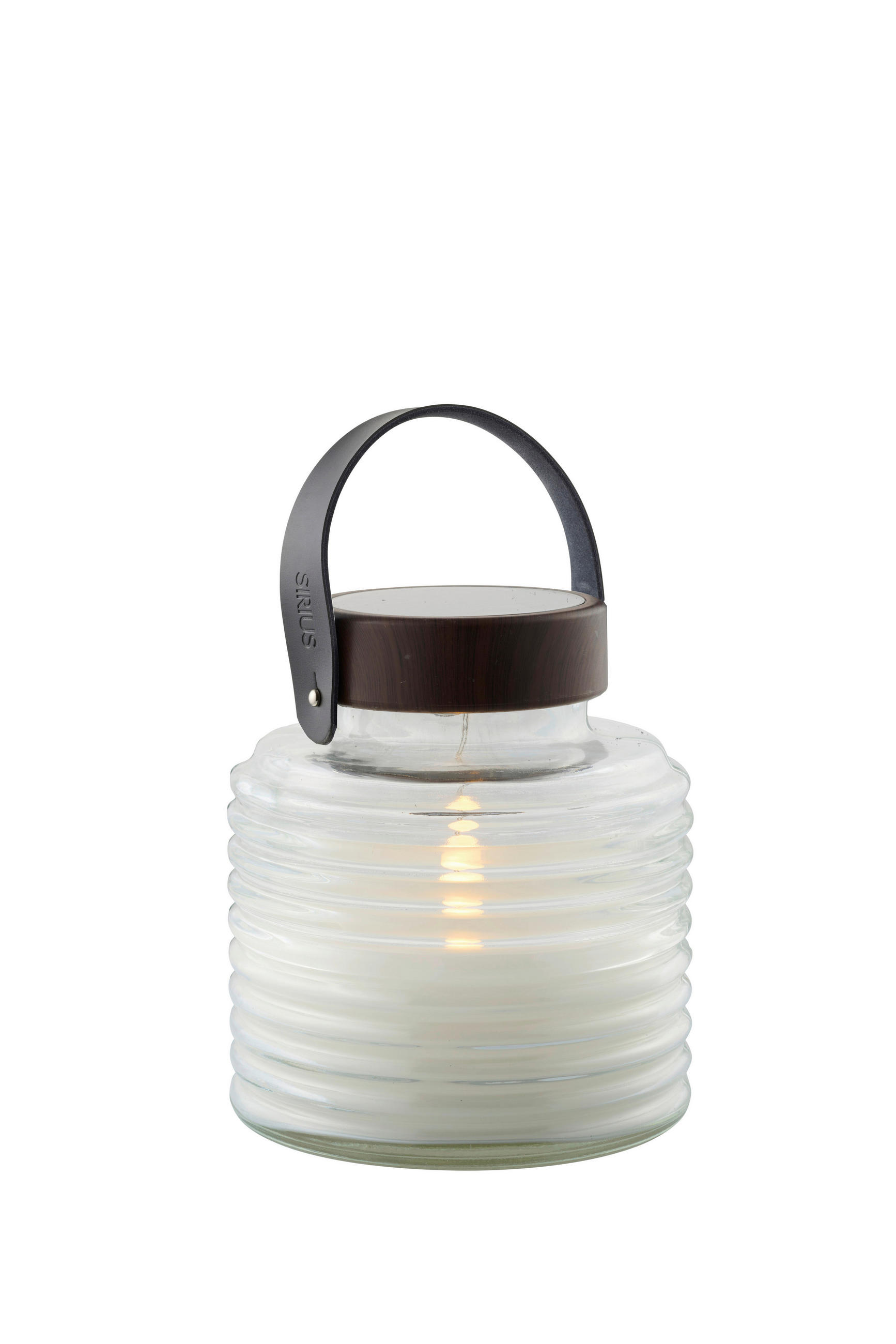 LED-LATERNE  - Transparent/Schwarz, KONVENTIONELL, Glas (14/16cm)