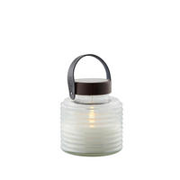 LED-LATERNE  - Transparent/Schwarz, KONVENTIONELL, Glas (14/16cm)