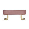 SITZBANK in Textil Altrosa  - Goldfarben/Altrosa, Design, Textil/Metall (105/42/40cm) - Kayoom