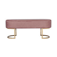 SITZBANK 105/42/40 cm Samt Altrosa Metall  - Goldfarben/Altrosa, Design, Textil/Metall (105/42/40cm) - Kayoom