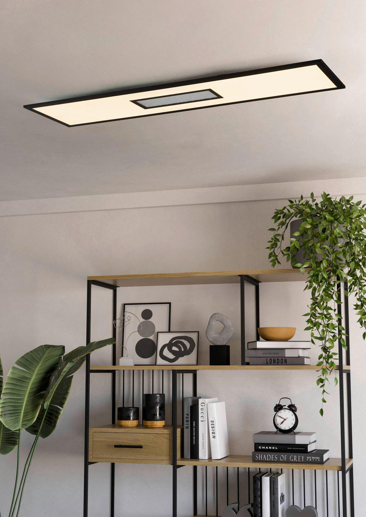 DECKENLEUCHTE    119,5/29,5/5 cm  - Schwarz/Weiß, Basics, Kunststoff/Metall (119,5/29,5/5cm) - Eglo