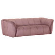 BIGSOFA Plüsch Rosa  - Schwarz/Rosa, KONVENTIONELL, Kunststoff/Textil (220/67/106cm) - Carryhome