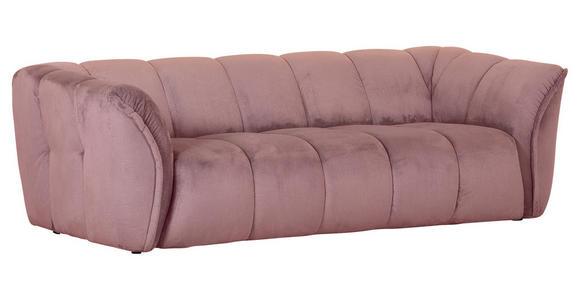 BIGSOFA Plüsch Rosa  - Schwarz/Rosa, KONVENTIONELL, Kunststoff/Textil (220/67/106cm) - Carryhome