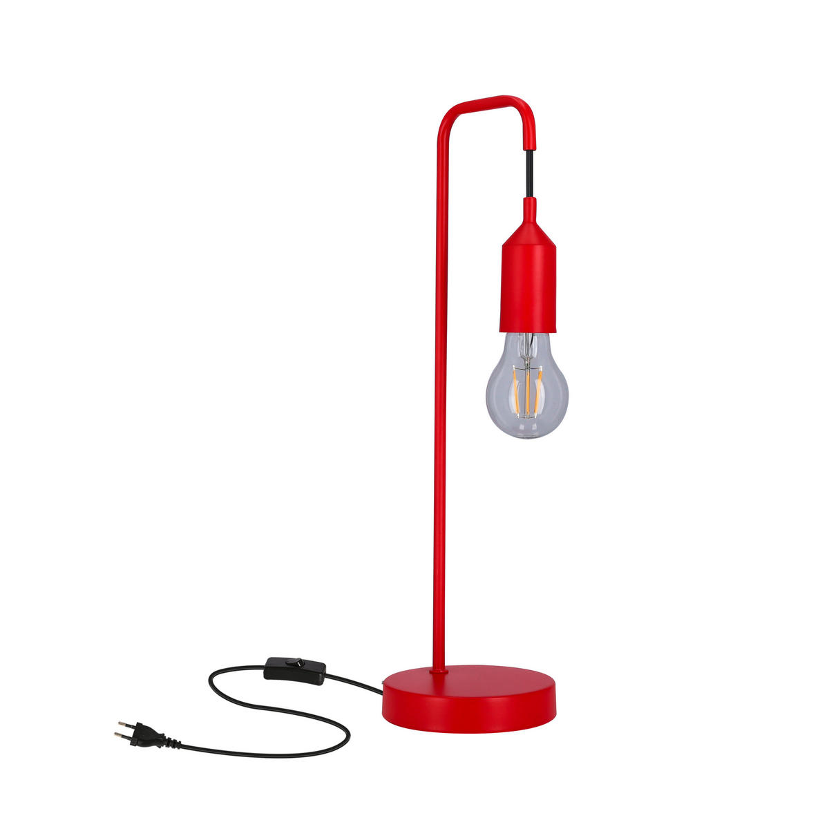 TISCHLEUCHTE 15/13/46 cm   - Rot, Trend, Textil/Metall (15/13/46cm)