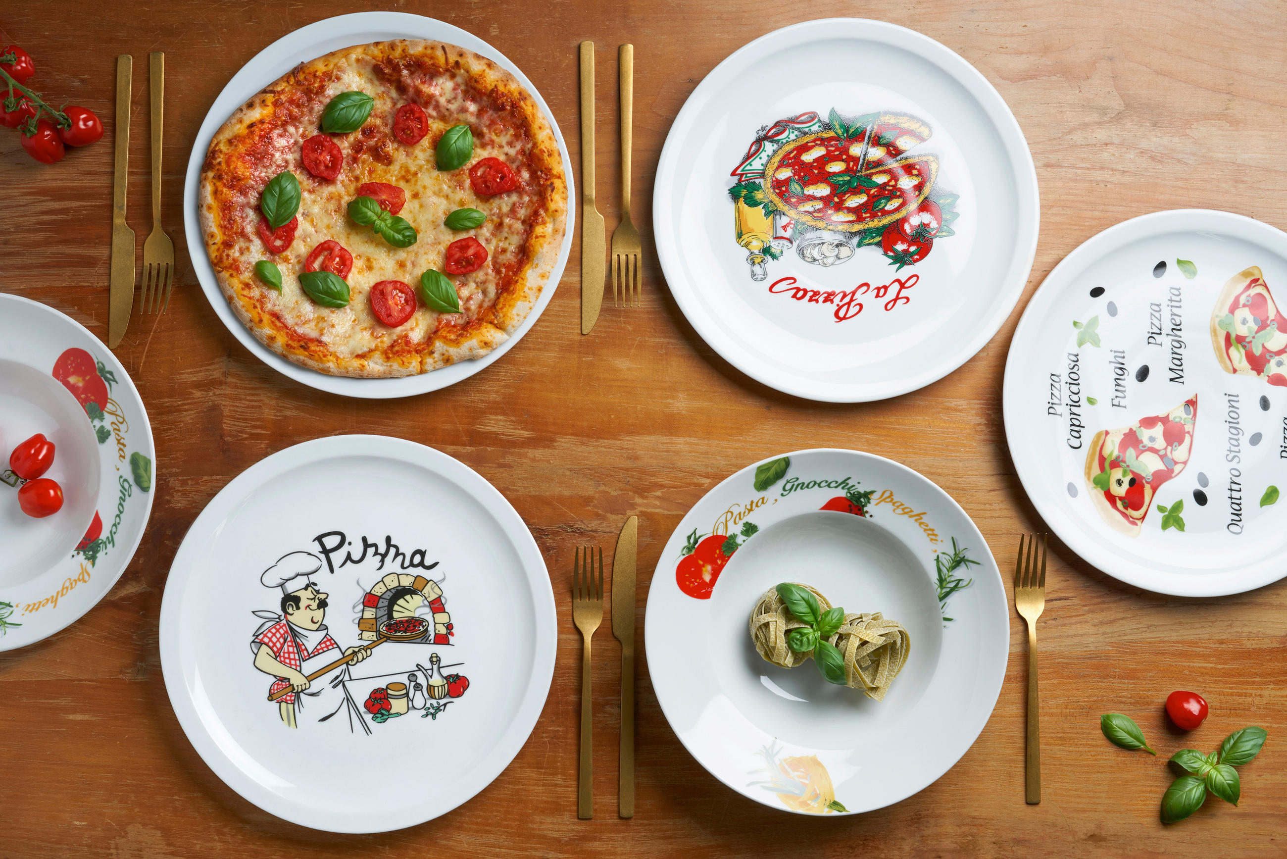 PIZZATELLER Porzellan Margherita  - Multicolor/Weiß, Basics, Keramik (30,5cm) - Van Well