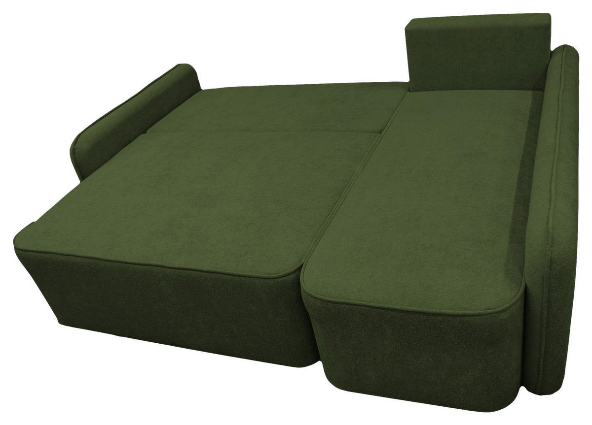 ECKSOFA Grün Struktur, Bouclé  - Schwarz/Grün, Design, Kunststoff/Textil (209/143cm) - MID.YOU
