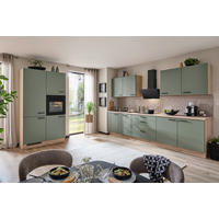 EINBAUKÜCHE 351  - Schilfgrün/Eichefarben, Design, Holzwerkstoff - Nobilia