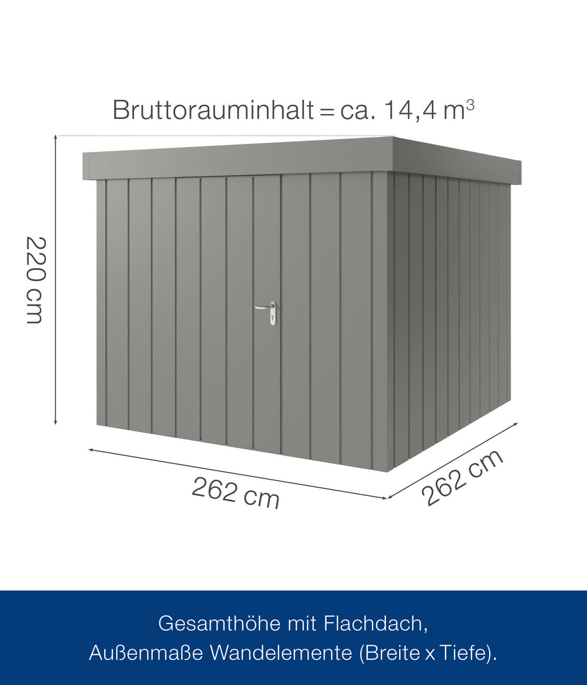 GERÄTEHAUS 229/220/277 cm  - Alufarben, Basics, Metall (229/220/277cm)