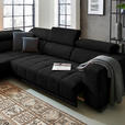 ECKSOFA  in Mikrofaser Anthrazit  207/301 cm  - Anthrazit/Schwarz, Design, Textil/Metall (207/301cm) - Xora