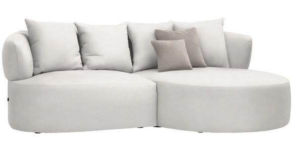 ECKSOFA in Plüsch Creme  235/166 cm  - Greige/Creme, MODERN, Kunststoff/Textil (235/166cm) - Hom`in