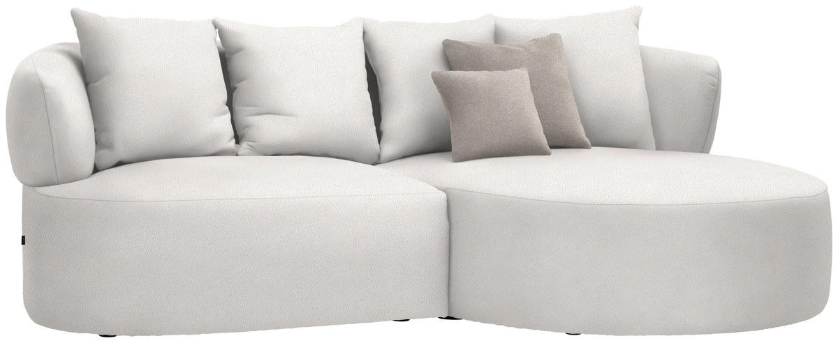 ECKSOFA in Plüsch Creme  235/166 cm  - Greige/Creme, MODERN, Kunststoff/Textil (235/166cm) - Hom`in