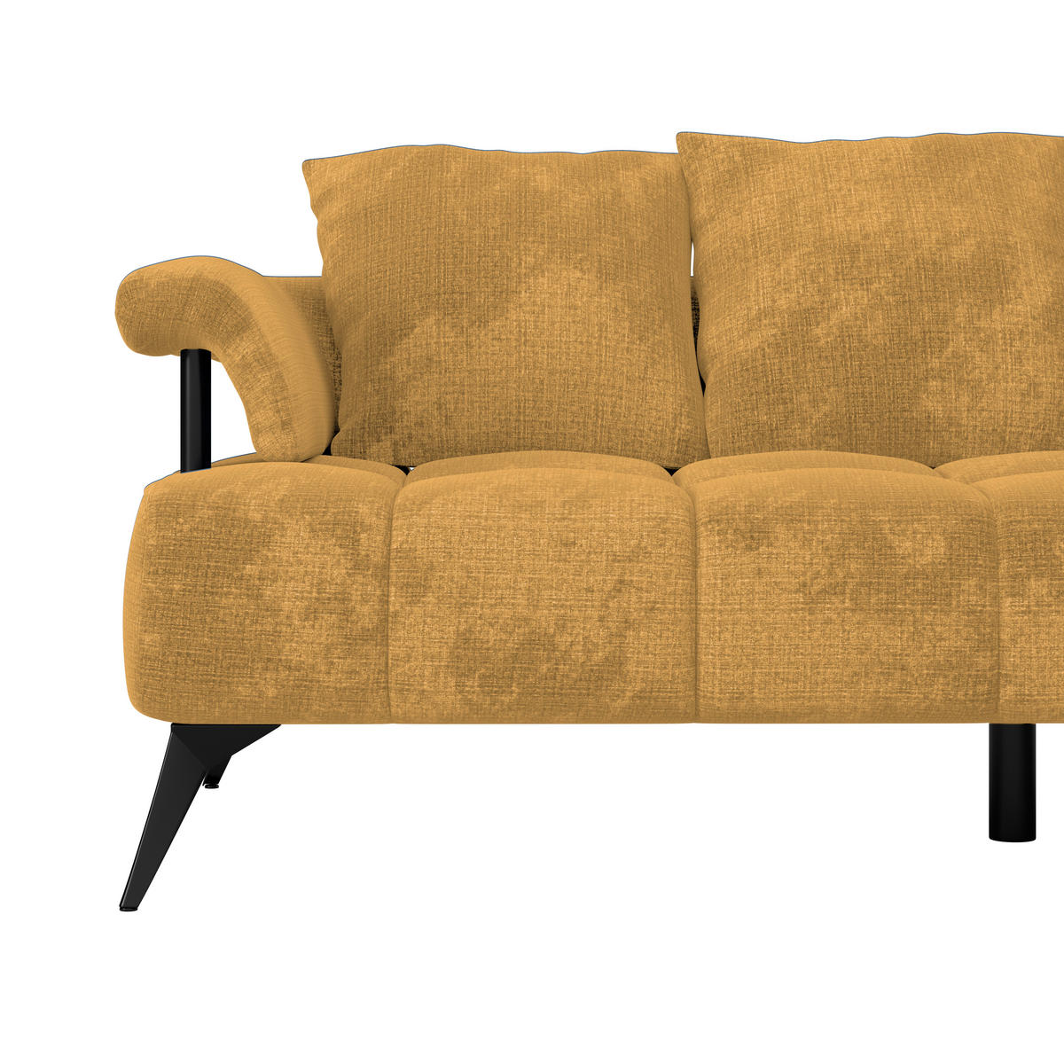 ECKSOFA VANESSA Goldfarben Flachgewebe  - Goldfarben/Schwarz, MODERN, Kunststoff/Textil (297/200cm) - Livetastic
