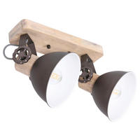 DECKENSPOTS - Anthrazit, Trend, Holz/Metall (32/19/17cm)