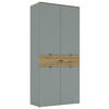 SCHUHSCHRANK Grün, Eiche Artisan  - Schwarz/Eiche Artisan, MODERN, Holzwerkstoff/Metall (90/196/41cm) - Voleo