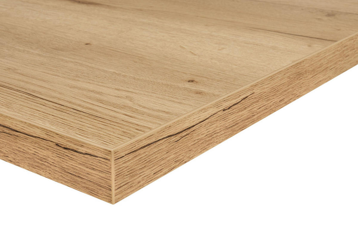 KÜCHENLEERBLOCK 210 cm   in Schwarz, Eichefarben  - Edelstahlfarben/Eichefarben, MODERN, Holzwerkstoff/Metall (210cm) - Nobilia