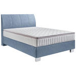 BOXSPRINGBETT 140/200 cm  in Blau  - Chromfarben/Blau, KONVENTIONELL, Kunststoff/Textil (140/200cm) - Hom`in