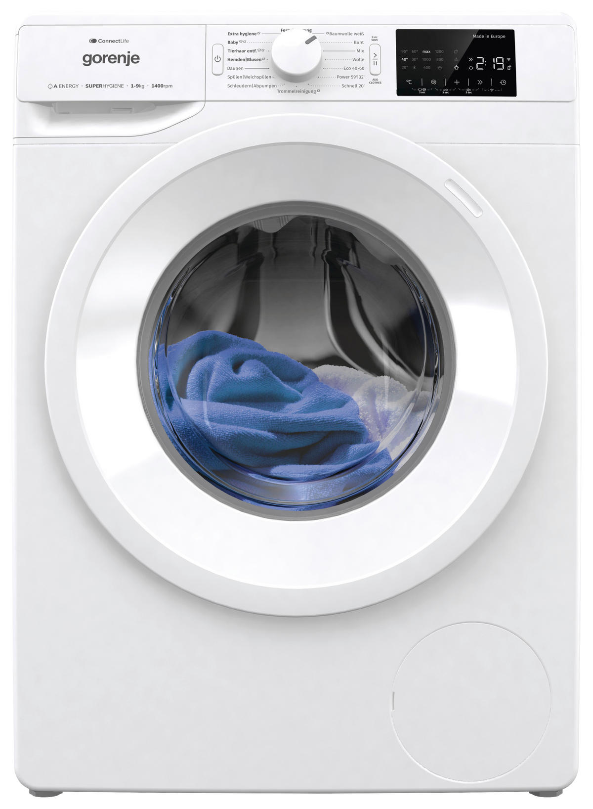 WASCHMASCHINE WPNEI94A1DTS   - Weiß, Basics, Glas/Kunststoff (60/85/54,5cm) - Gorenje