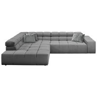 ECKSOFA Grau Feincord  - Schwarz/Grau, Design, Kunststoff/Textil (215/319cm) - Hom`in
