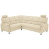 ECKSOFA in Webstoff Beige  - Beige/Silberfarben, Design, Holz/Kunststoff (219/270cm) - Livetastic