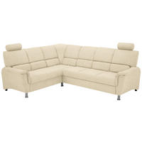ECKSOFA in Webstoff Beige  - Beige/Silberfarben, Design, Holz/Kunststoff (219/270cm) - Livetastic