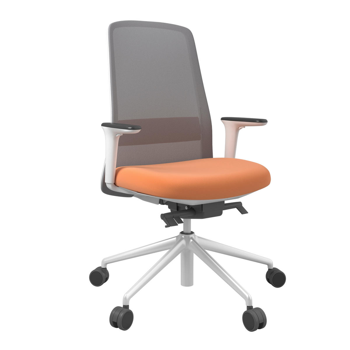 DREHSTUHL Grau, Orange, Weiß  - Orange/Weiß, MODERN, Kunststoff/Textil (70/103-115/70cm)