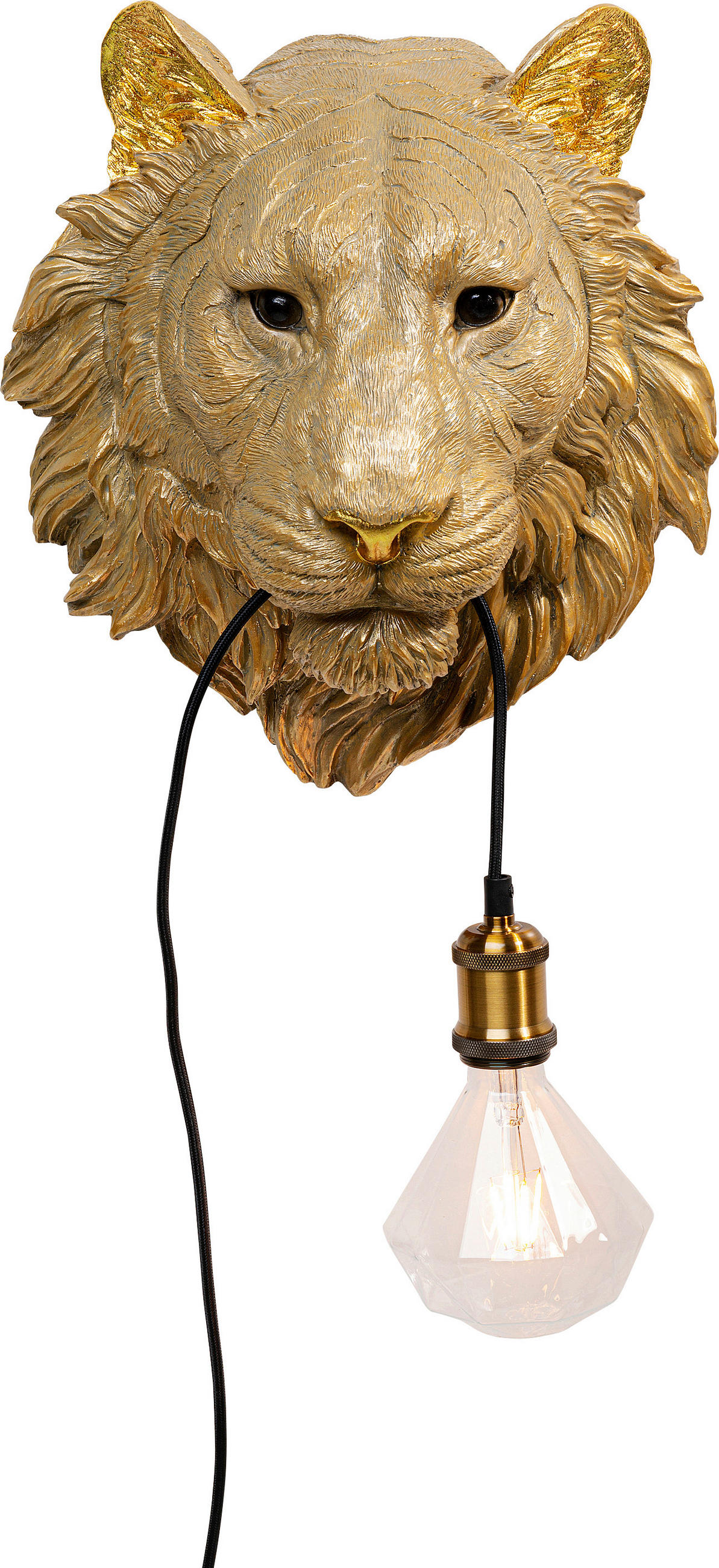 WANDLEUCHTE ANIMAL TIGER 31,5/33,5/24 cm   - Goldfarben, Design, Kunststoff (31,5/33,5/24cm) - Kare-Design