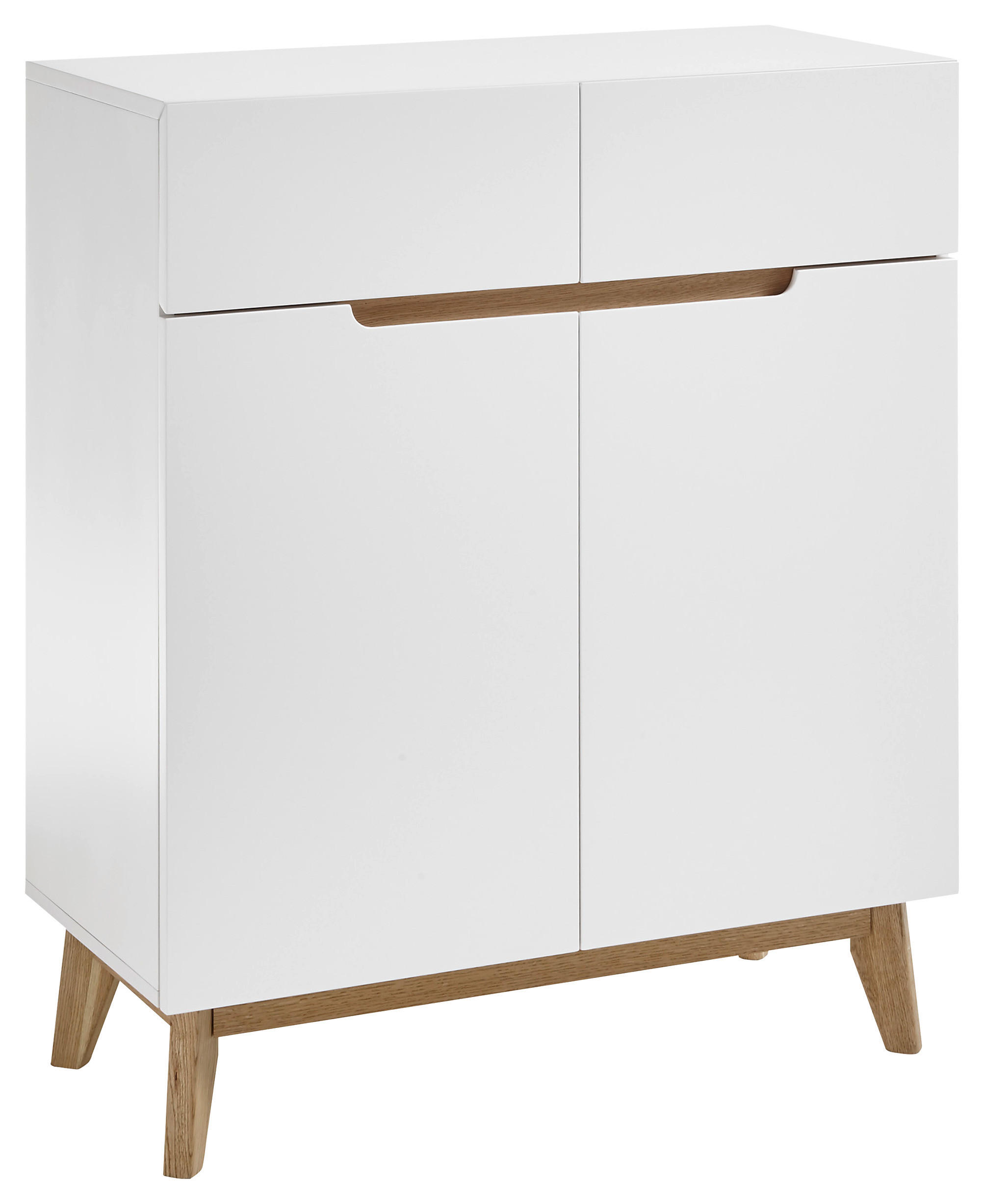 SCHUHSCHRANK Asteiche furniert Weiß, Eichefarben  - Eichefarben/Weiß, Design, Holz/Holzwerkstoff (85/101/40cm)