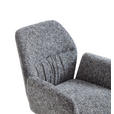 ARMLEHNSTUHL  Sitzfläche 360° drehbar, automatische Rückholfunktion Leinenoptik  - Schwarz/Grau, Design, Textil/Metall (62/89/63cm) - Dieter Knoll