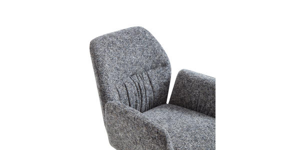 ARMLEHNSTUHL  Sitzfläche 360° drehbar, automatische Rückholfunktion Leinenoptik  - Schwarz/Grau, Design, Textil/Metall (62/89/63cm) - Dieter Knoll
