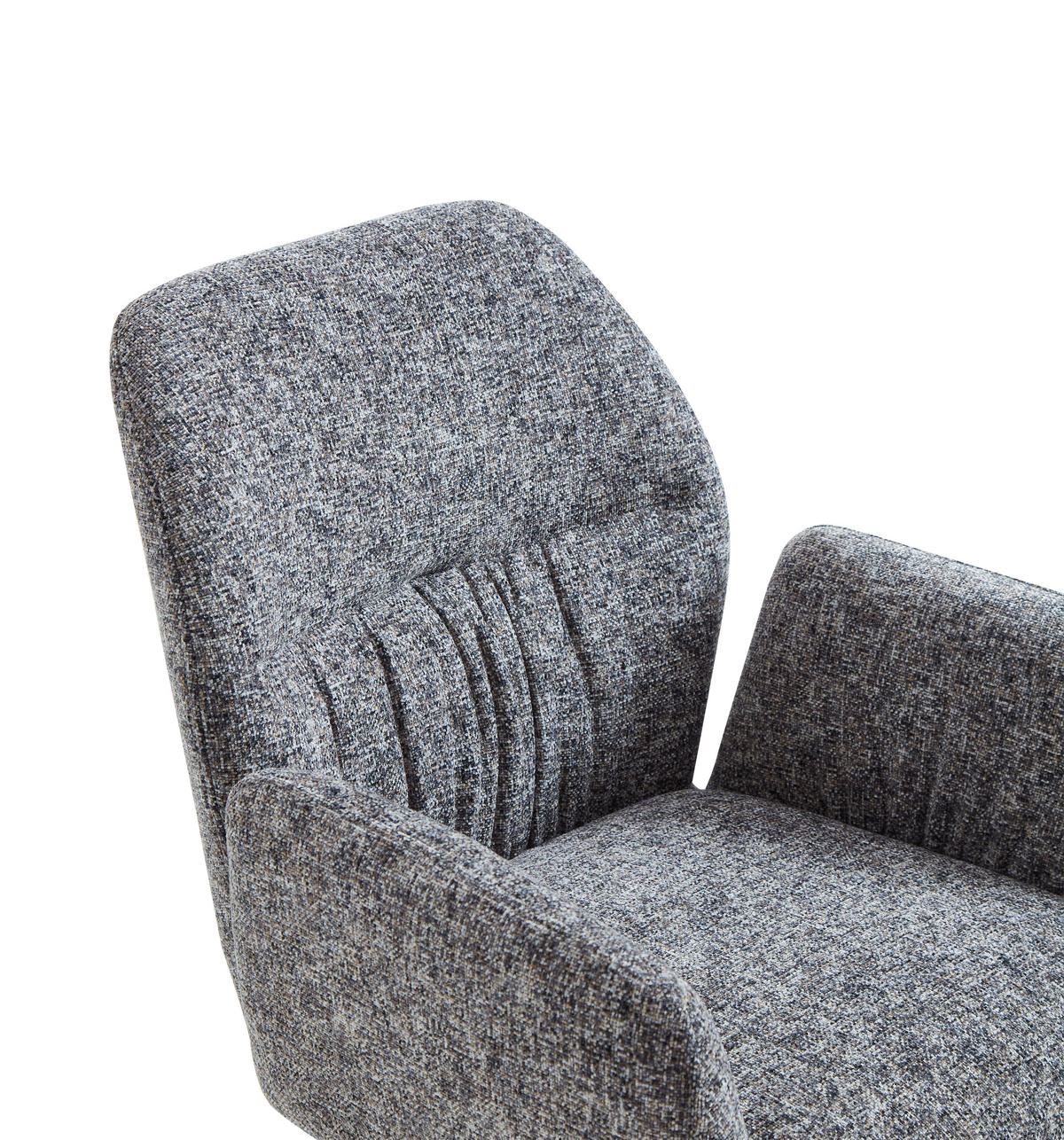 ARMLEHNSTUHL  Sitzfläche 360° drehbar, automatische Rückholfunktion Leinenoptik  - Schwarz/Grau, Design, Textil/Metall (62/89/63cm) - Dieter Knoll