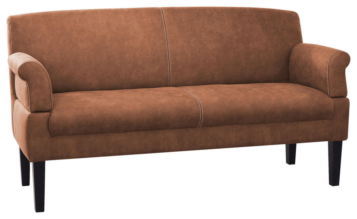 3-SITZER-SOFA Mikrofaser Cognac  - Cognac/Beige, KONVENTIONELL, Holz/Textil (182/97/78cm) - Sit & More