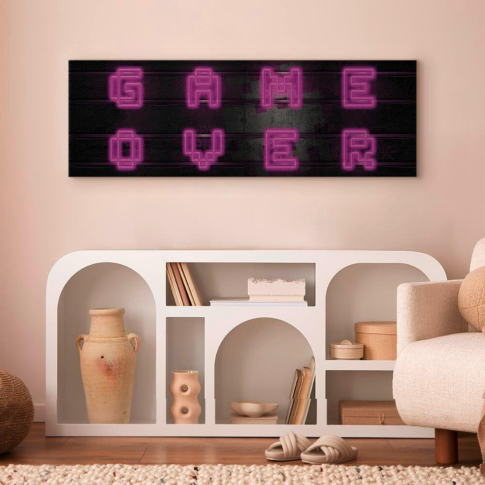 LEINWANDBILD Text 150/50/1.2 cm  - Pink/Schwarz, Basics, Holz/Textil (150/50/1.2cm) - artgeist