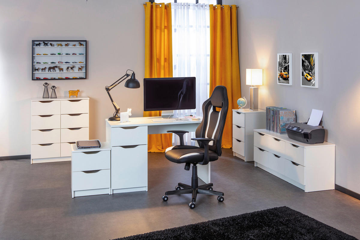 SKRIVBORD 115/55/76 cm  i vit  - vit, Klassisk, trämaterial (115/55/76cm) - MID.YOU