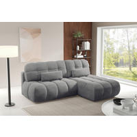 ECKSOFA TARANTO Dunkelgrau Webstoff  - Dunkelgrau/Schwarz, Design, Kunststoff/Textil (172/225cm) - Livetastic