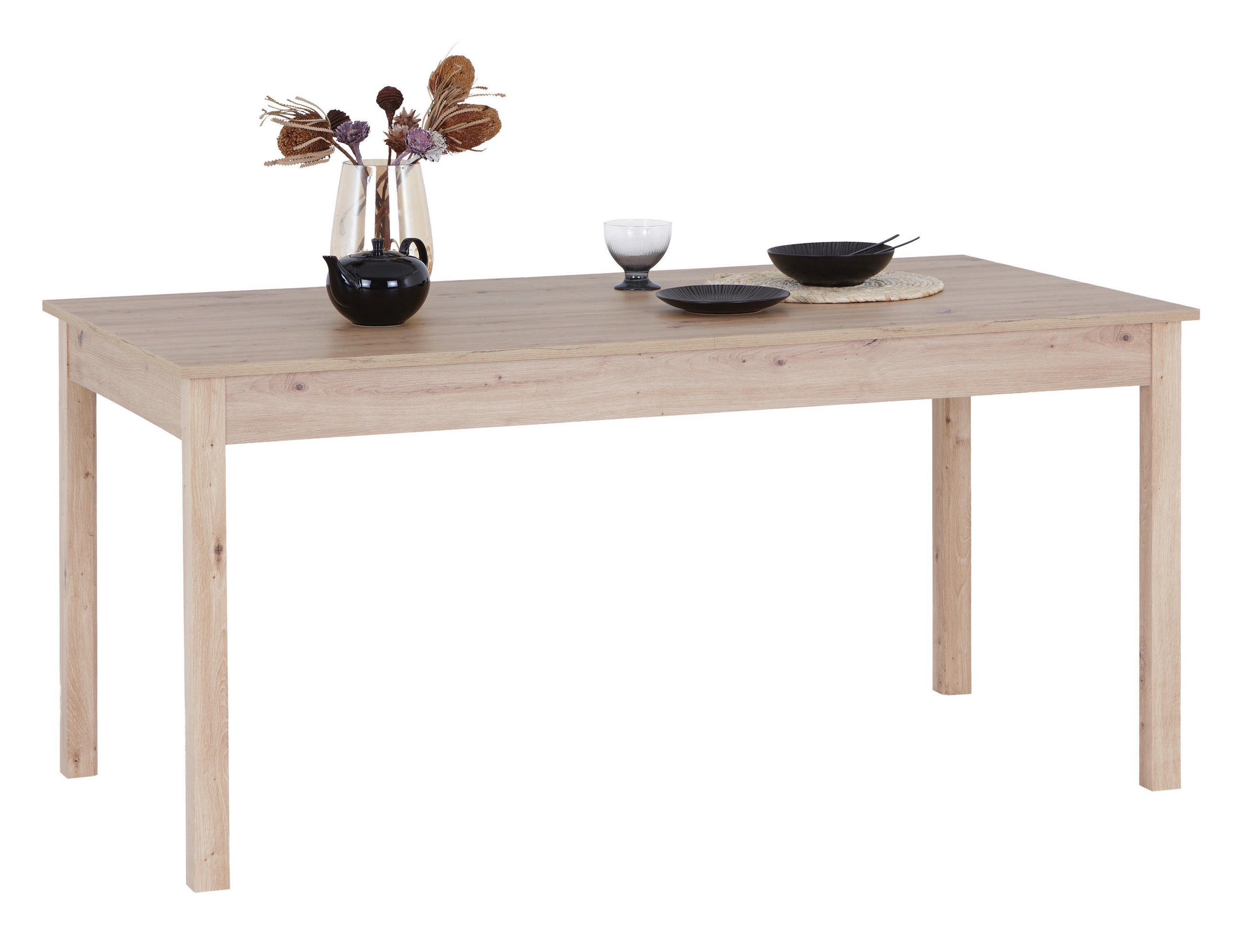 Milino Esstisch Eiche Artisan 76x80x160-230 cm