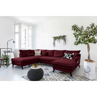 SJEDEĆA GARNITURA tekstil  bordo   - bordo/crna, Design, tekstil/drvo (200/300/150cm) - P & B