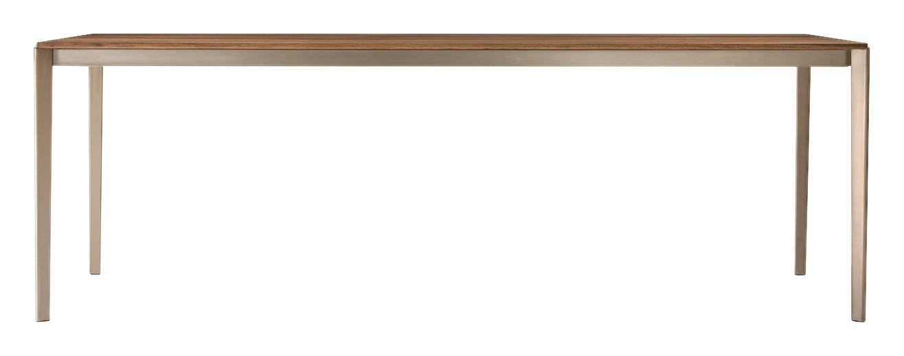 ESSTISCH in Holz, Metall 250(300)/100/75 cm  - Nussbaumfarben/Bronzefarben, Design, Holz/Metall (250(300)/100/75cm) - Team 7