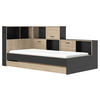 STAURAUMBETT 90/200 cm  in Schwarz, Kastanienfarben  - Kastanienfarben/Schwarz, MODERN, Holzwerkstoff (90/200cm) - MID.YOU