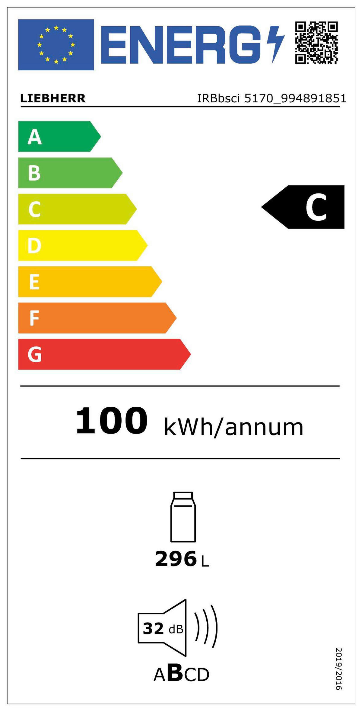 KÜHLSCHRANK 56-57/177-178,8/55 cm IRBBSCI5170  - Edelstahlfarben, Basics, Kunststoff/Metall (56-57/177-178,8/55cm) - Liebherr