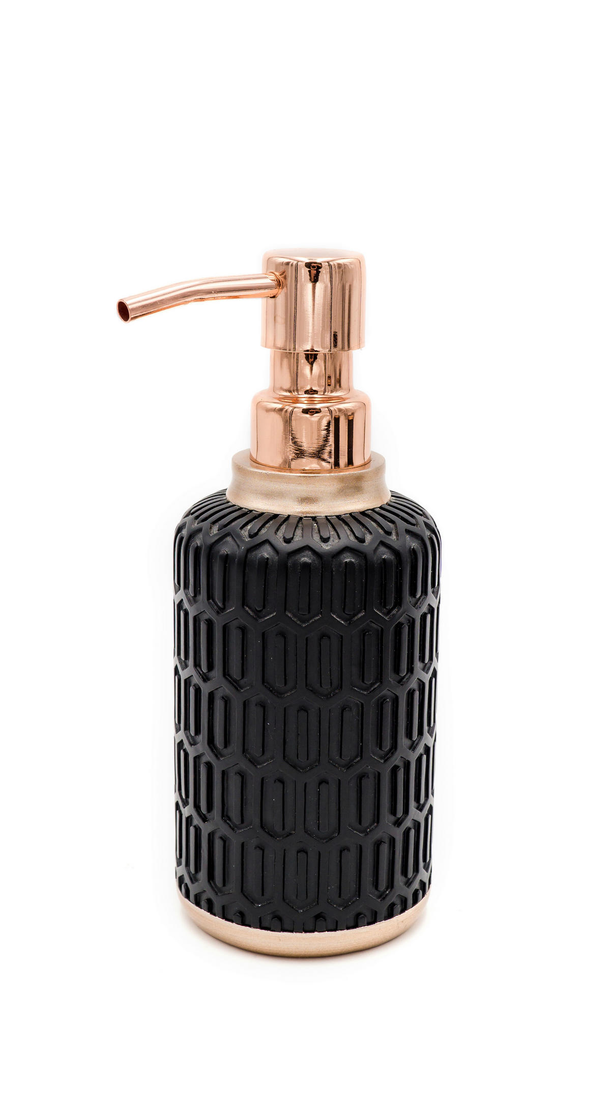 SEIFENSPENDER Kunststoff  - Schwarz/Kupferfarben, Basics, Kunststoff (7,4/19/7,4cm) - Sadena