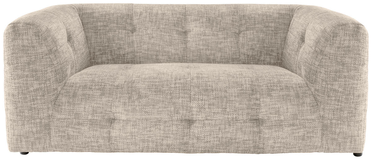 2,5-SITZER Struktur Creme  - Creme/Schwarz, Design, Kunststoff/Textil (218/72/95cm) - Livetastic