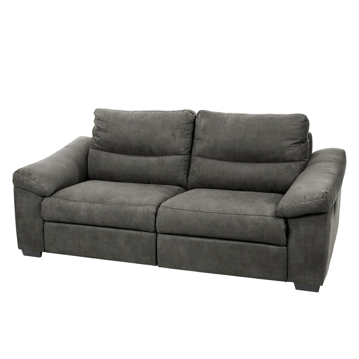 2,5-SITZER HAMPTON in Flachgewebe Anthrazit Landhaus  - Anthrazit/Schwarz, Design, Holz/Textil (214/97/97cm) - Livetastic