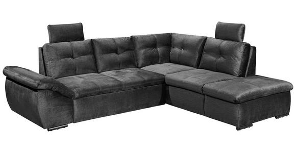 ECKSOFA  in Mikrovelours Schwarz  - Schwarz, KONVENTIONELL, Kunststoff/Textil (265/217cm) - Carryhome