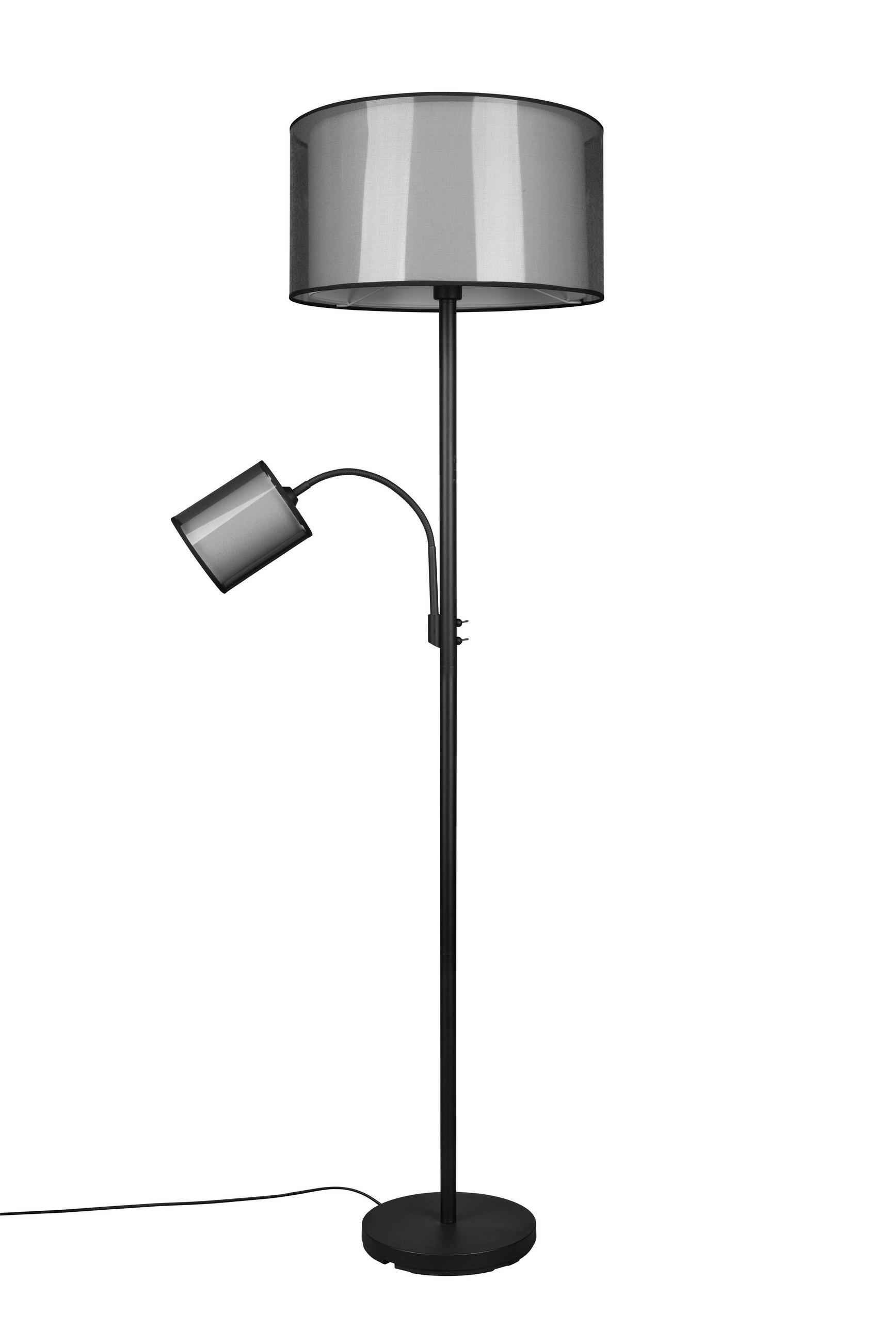 Trio Leuchten Stehleuchte Burton Grau, Schwarz 174 cm