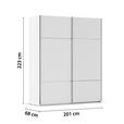 SCHWEBETÜRENSCHRANK  in Weiß  - Chromfarben/Weiß, KONVENTIONELL, Holzwerkstoff/Metall (201/223/68cm) - Novel